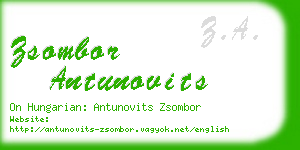 zsombor antunovits business card